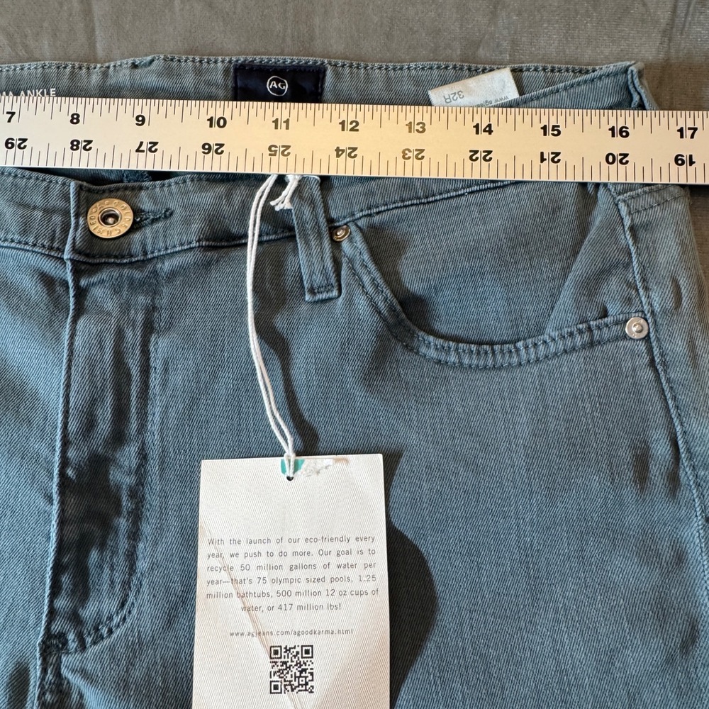 AG Adriano Goldschmied Prima Ankle Cigarette Ankle Jeans 32 Blue Gray Stretch - Picture 7 of 9